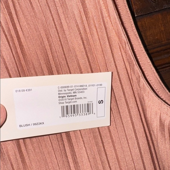 A new day dress accordian pleated can terra cotta maxi side slit small NEW - Picture 4 of 4